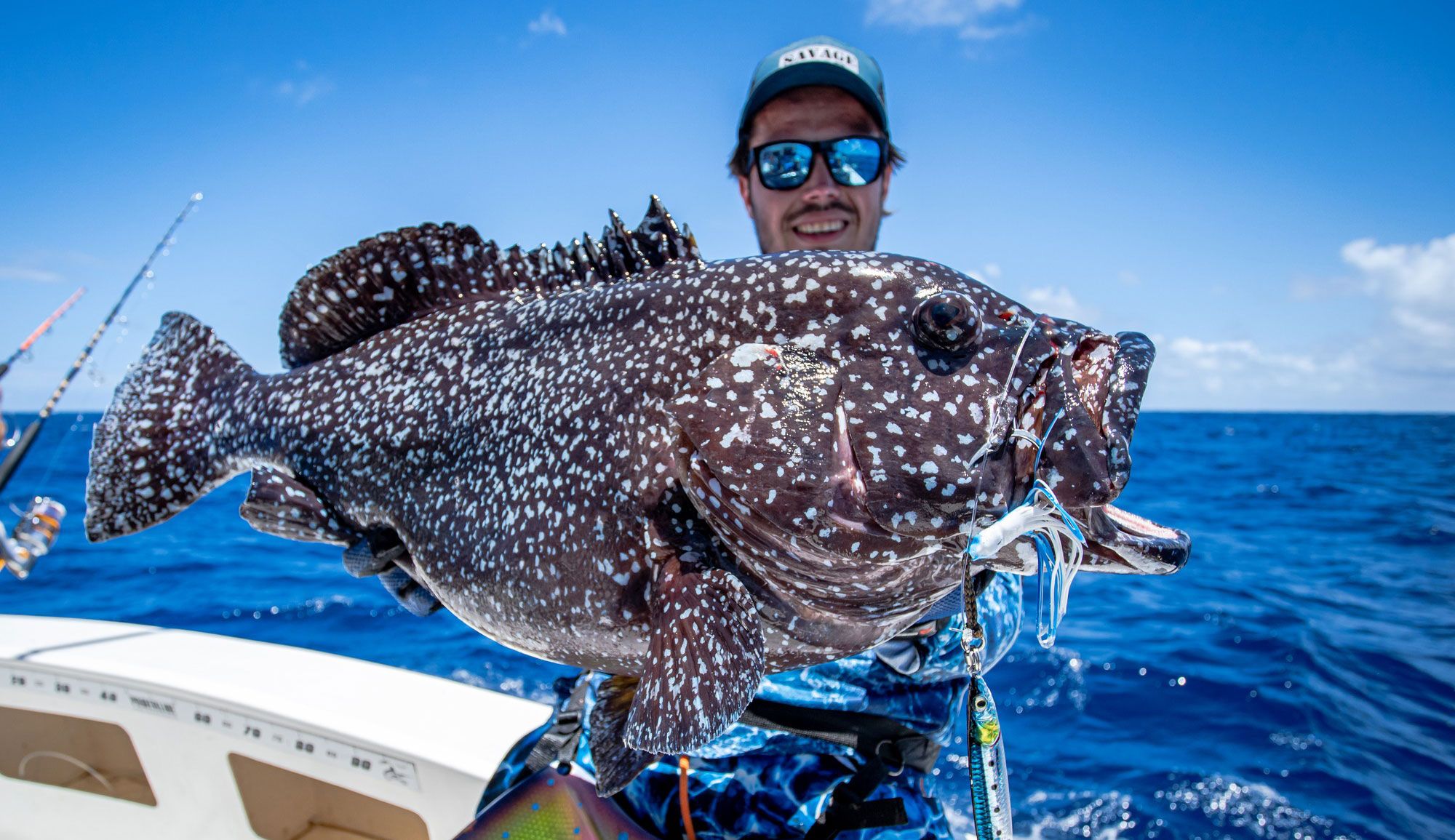 Mérou capturé en jigging pendant une sortie de pêche sportive à Rodrigues