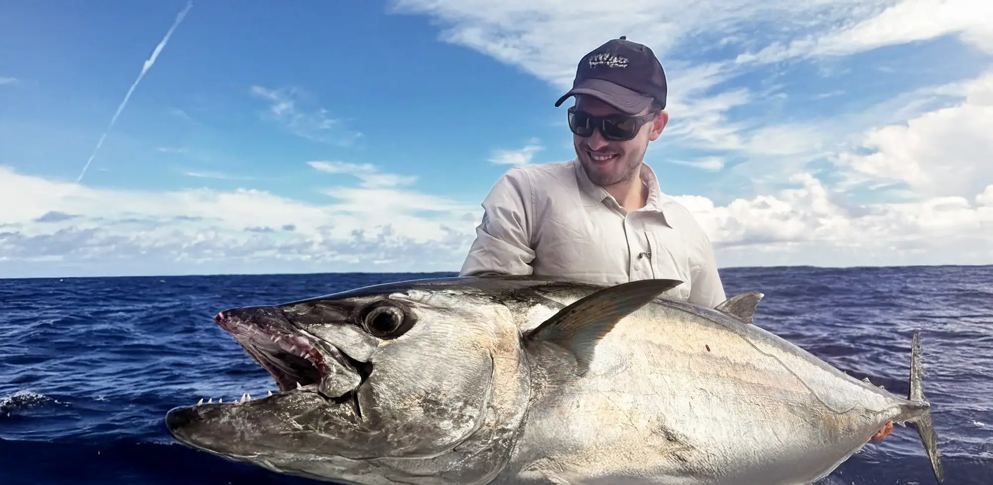 Gros thon jaune pris en pêche sportive à Rodrigues