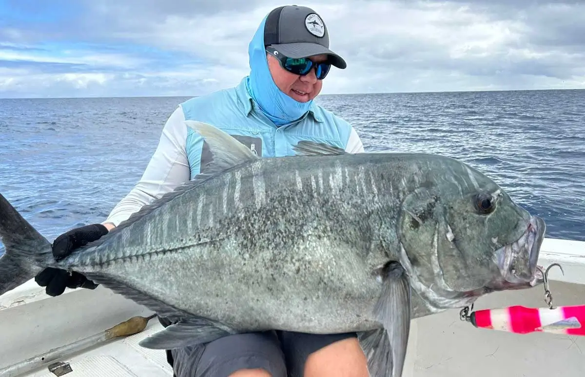Pêche au jigging à Rodrigues avec capture d’une grosse carangue ignobilis